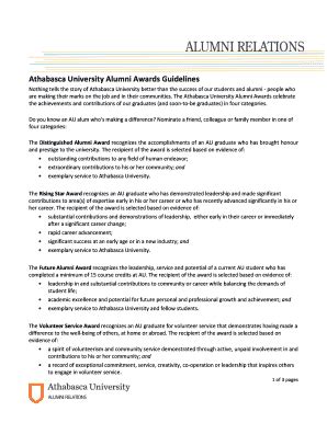 Fillable Online Alumni Athabascau Athabasca University Balumnib Awards