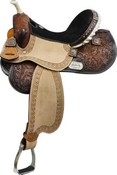 14 1516 Double T Barrel Style Saddle With Barrel Racer Conchos