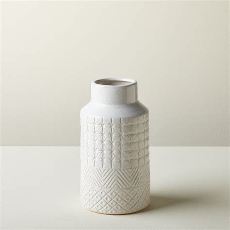 White Ceramic Pattern Vase Wilford Lee Home Accents