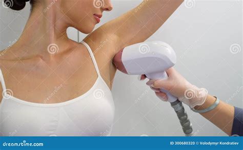 Smooth Skin Under The Arms Woman On Armpit Laser Hair Removal Stock