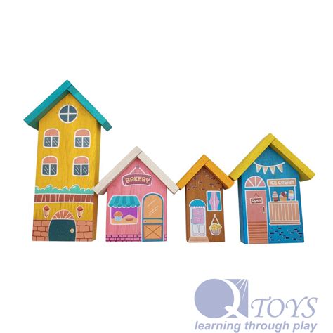 Wooden Play House Set Of Qtoys Learning Through Play