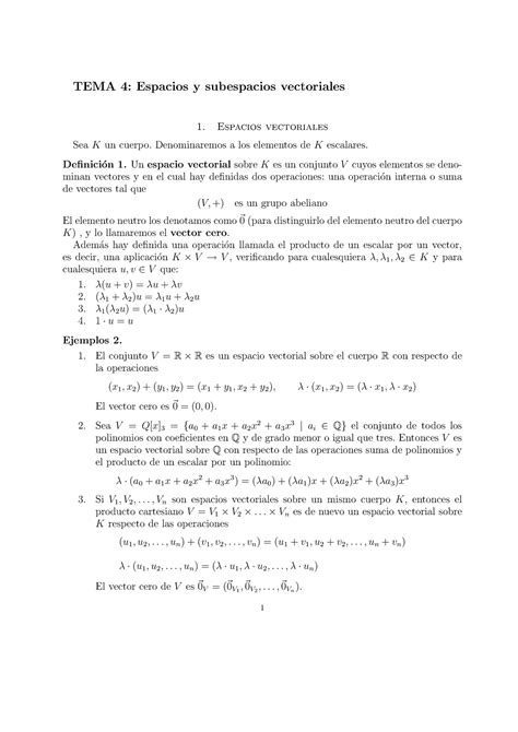 Aed Tema Espacios Vectoriales Lgebra Lineal Unadm Studocu