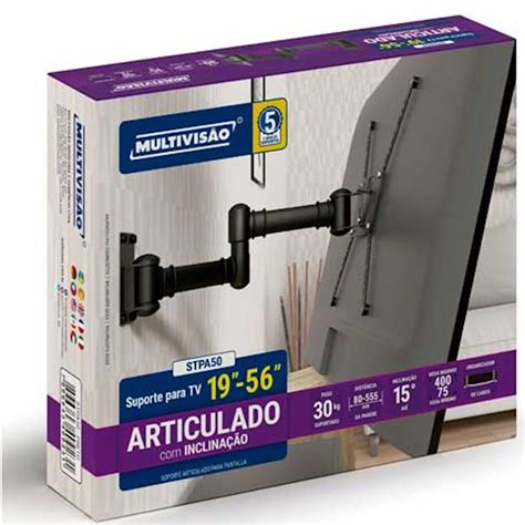 Suporte para Televisão Articulado Inclinação para TV 19 a 56