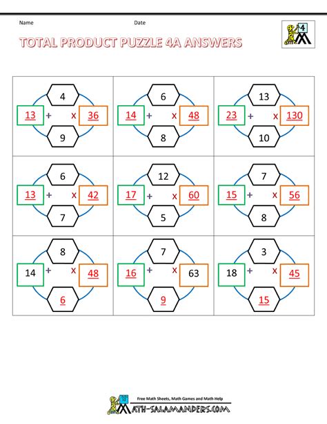 4th Grade Math Puzzles