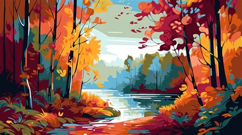 Paint By Number Painting Of A Forest In Autumn Background Free Paint By Number Picture Number