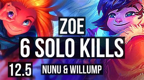 ZOE Vs NUNU WILLUMP MID 13 1 8 6 Solo Kills Legendary 300