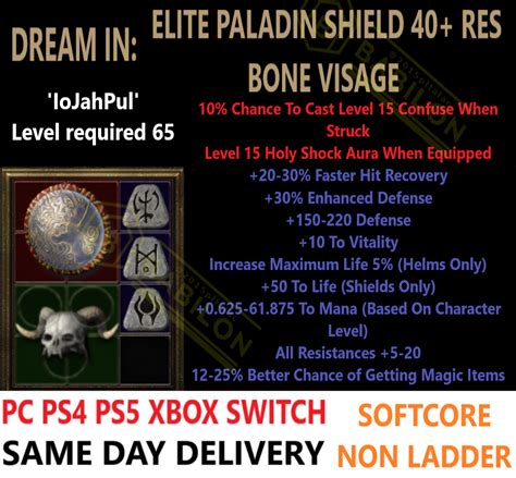 Pc Ps4 Ps5 Xbox Switch Dream Runeword Non Ld Diablo 2 Resurrected Items