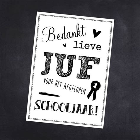 Kaart Bedankt Lieve Juf