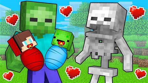 Mikey and JJ Were Adopted By MOBS in Minecraft (Maizen) - YouTube