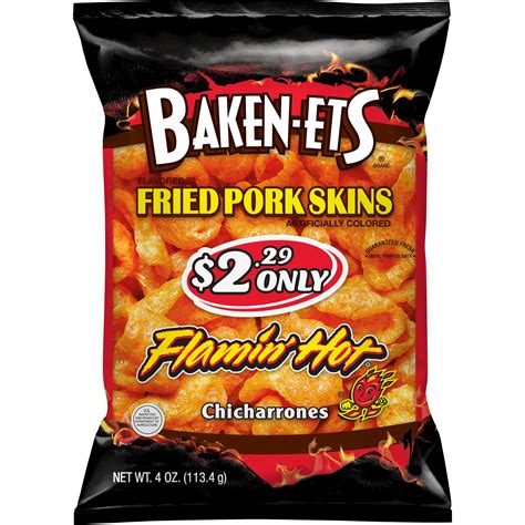 Baken Ets Flamin Hot Flavored Fried Pork Skins SmartLabel