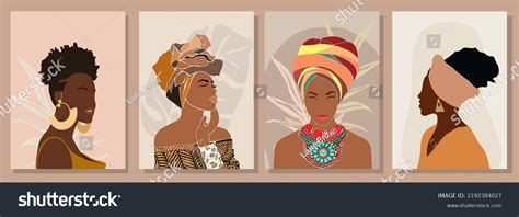 Set Different Abstract Women Portraits Beautiful Stock Vector Royalty Free 2192384027