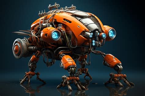 Premium Photo | 3D rendering of a robot on a dark background Robot model