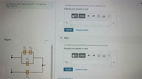 Solved In Figure Each Capacitor Has C Uf And Vab Chegg