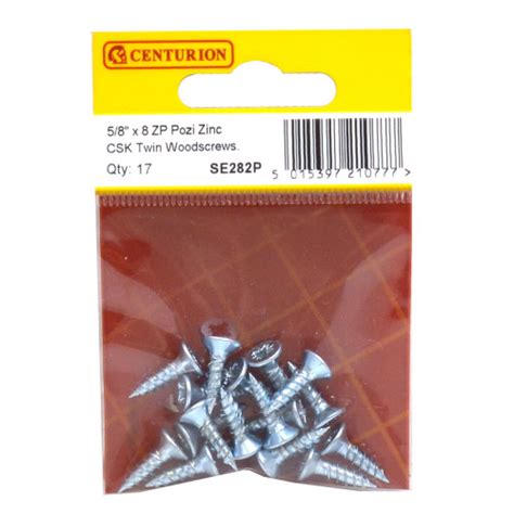 Centurion General Purpose Pozi Twin Thread Countersunk Screws 58 X 8 Zinc Plated