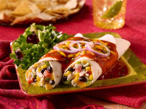 Fiesta Chicken And Black Bean Enchiladas Recipe Food Network