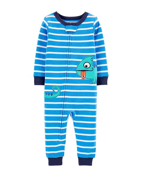 Riachuelo Macacão Pijama Bebê Carter s Listras Camaleão Azul Branco