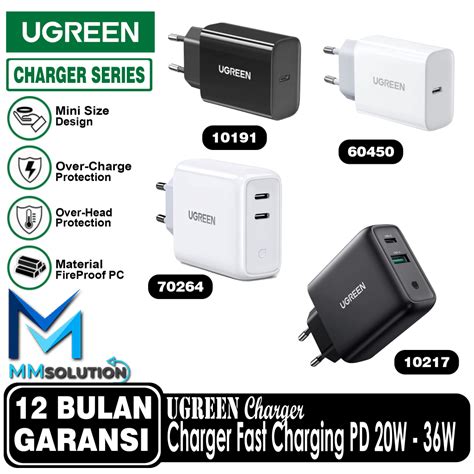 Jual UGREEN Kepala Charger PD Type C FAST Charging 20W 36W IPhone