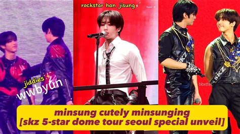 Minsung Cutely Minsunging💗 With Black Hair Rock Star Hanjisung~🎸 Skz 5 Star Dome Tour Seoul