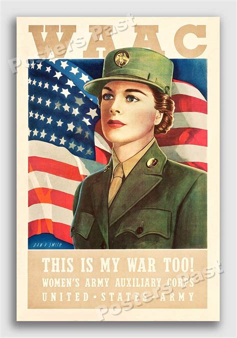 Join The Waac Vintage Style Ww War Recruiting Poster X Ebay