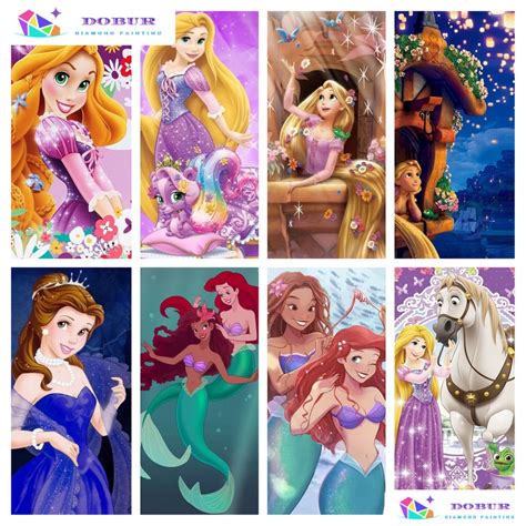 DOBUR Diamond Painting Kit Round Square Disney Princess Full Drill