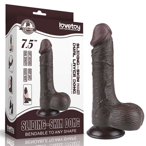 Dildo Piel Deslizante Realista Negro Love Toy Cm Eclipse Sex
