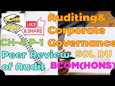 Auditing Corporate Governance Peer Review Of Audit Ch 4 Part 1