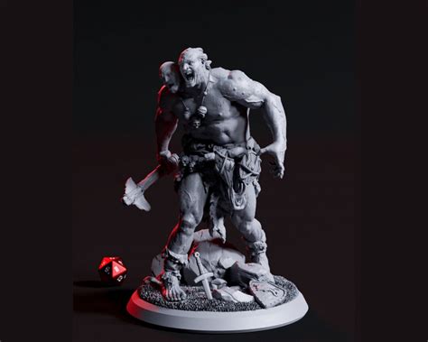 Dnd Furious Ettin Unpainted Miniature - Etsy