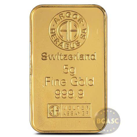 Gram Argor Heraeus Kinebar Gold Bar New W Assay L Bgasc