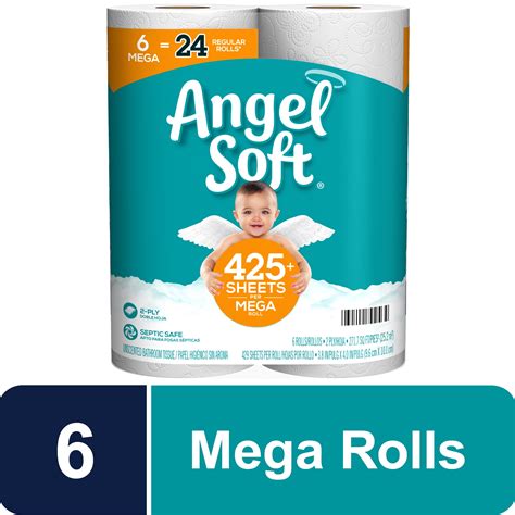 Buy Angel Soft Toilet Paper Mega Rolls Regular Rolls Ply