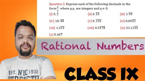 Rational Numbers Class 9 Class 10 👉 Recurring Numbers Ex 1 B Youtube