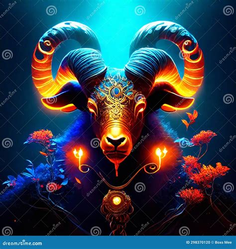 Ram Zodiac Sign. Illustration of the Astrological Horoscope. the Symbol ...