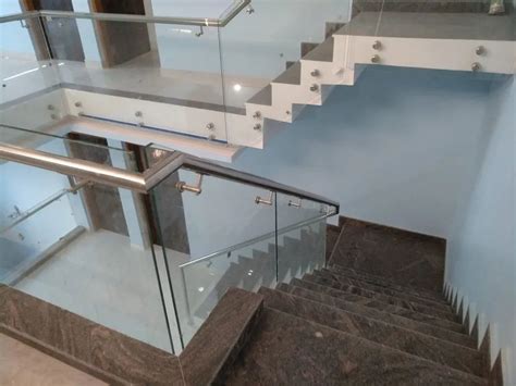 Stairs Stainless Steel Toughened Glass Railing For Home Hotel And