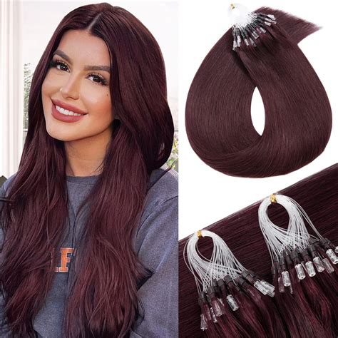 Hairro Micro Link Human Hair Extensions 20 Inch 99J Wine Red Micro