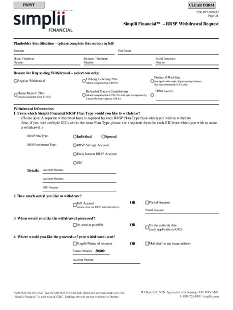 Simplii Rrsp Withdrawal Form Fill Out Sign Online Dochub