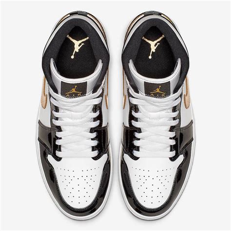 Air Jordan 1 Mid Patent Leather Releasing in Black and Gold | SBD