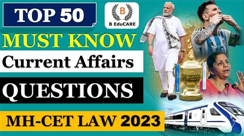 Mh Cet Law Current Affairs Most Expected Questions Part Mh