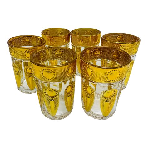 Vintage Bar Glasses Set Of Six Chairish