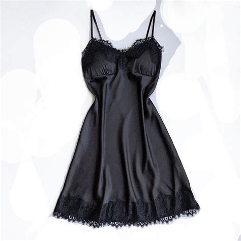 Kpoplk Plus Size Nightgowns Women Lingerie Eyelash Lace Deep V