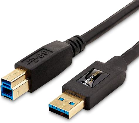 Amazon Basics Usb A To Usb B 30 Cable 48gbps High Speed With Gold