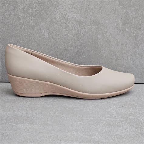 Sapato Piccadilly Salto Anabela Nude Bege