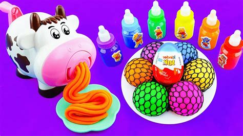 Satisfying Video L How To Make Playdoh Rainbow Noodles And Ball Cutting