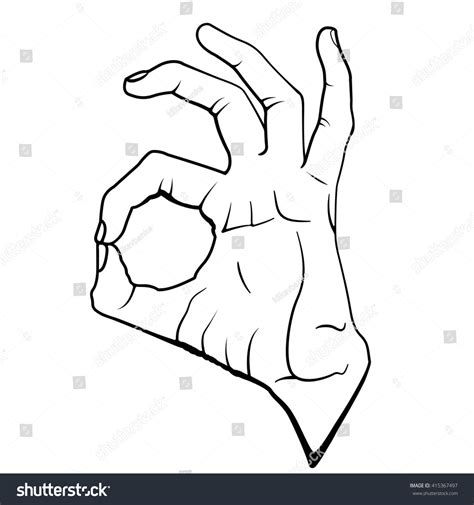 Human Okay Hand Sign OK Hand Symbol Royalty Free Stock Vector