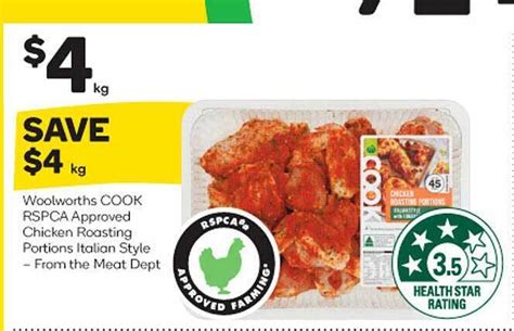 Woolworths Cook Rspca Approved Chicken Roasting Portions Italian Style Offer At Woolworths