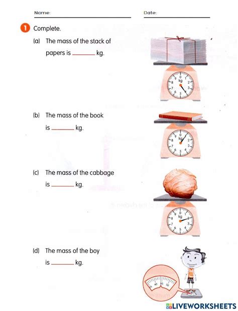 Free Measuring Mass Worksheet - Worksheets Library