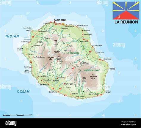 Ile reunion map Banque d'images vectorielles - Alamy