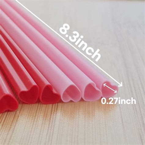 Buy The Best Moon Pcs Heart Shaped Pink Straws Disposable Drinking