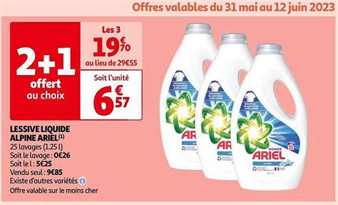 Promo Lessive Liquide Alpine Ariel Chez Auchan ICatalogue Fr