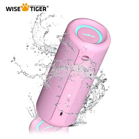 WISETIGER Pembe Ta Nabilir Bluetooth Lu Hoparl R IPX7 Su Ge Irmez