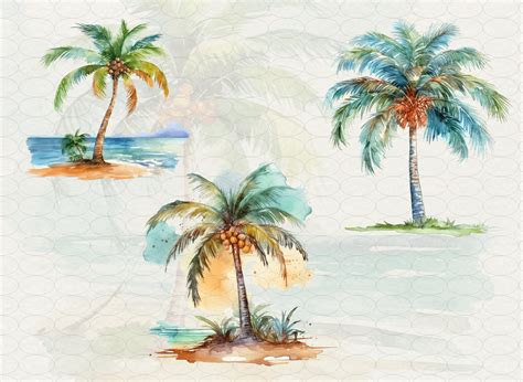 watercolor palm tree 3