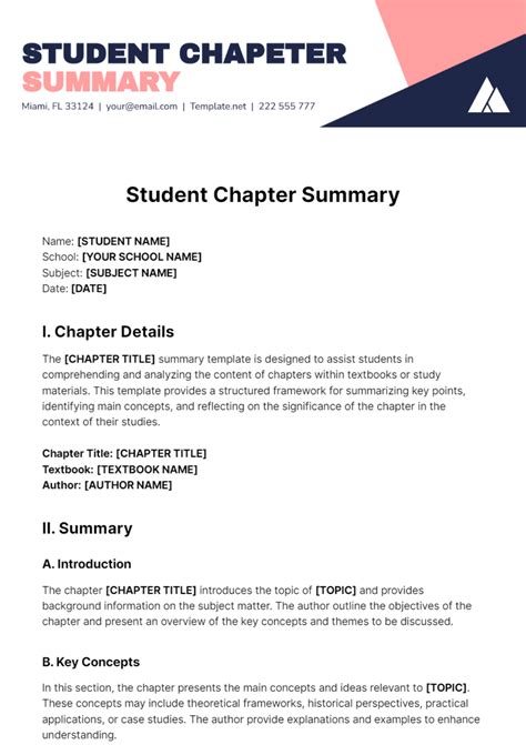 student chapter summary template  edit